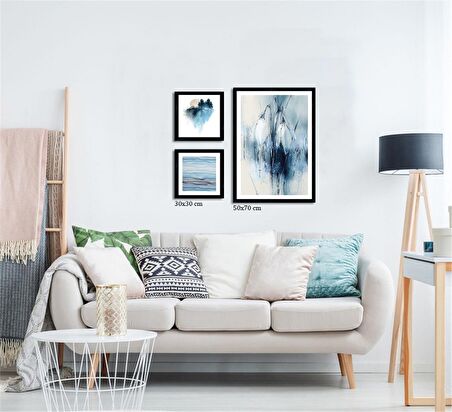 Çerçeveli Doku Efektli Tablo Seti 85x70 cm