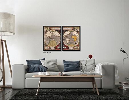 Çerçeveli Doku Efektli Tablo Seti 105x70 cm