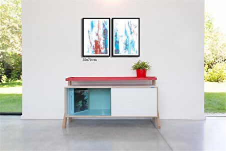 Çerçeveli Doku Efektli Tablo Seti 105x70 cm