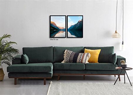 Çerçeveli Doku Efektli Tablo Seti 105x70 cm