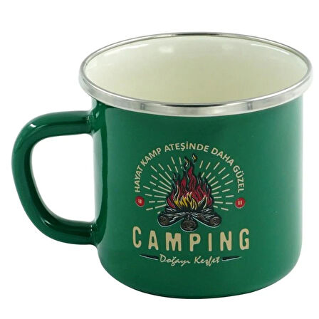 Orcamp Retro Emaye Camping 180 ml Kupa OUT-1900 Yeşil