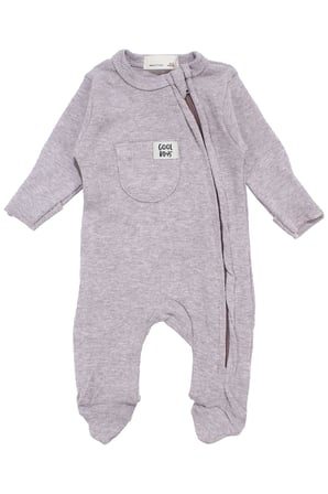 Erkek Bebek Cool Boys Gri Fermuarlı Tulum 0-3 Ay