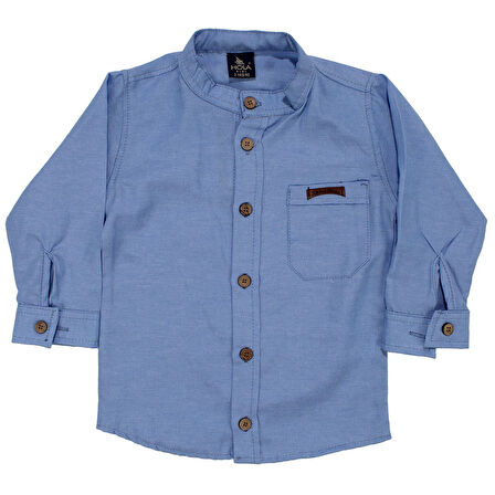 Erkek Çocuk Mavi Bej Hakim Yaka Gömlekli 2'li Takım