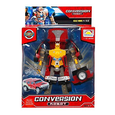 FABBATOYS 1:32 Sesli ve Işıklı Dönüşebilen Robot