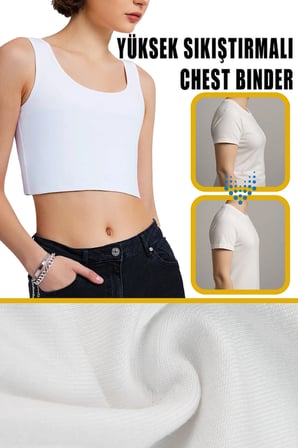 Göğüs Gizleyici Korse Unisex Jinekomasti ve Tomboy İçin Sıkılaştırıcı Toparlayıcı Düz Silüet