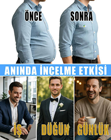 Erkek Korseli Atlet Göğüs Jinekomasti ve Göbek Karın Toparlayıcı Fit Görünüm Kısa Kollu