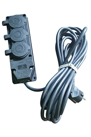 HV408 – 3’lü Kauçuk Grup Priz (20 Metre / 3×2,5mm²)