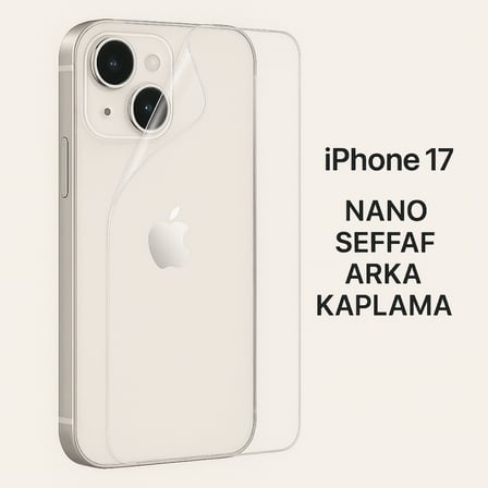 Lensun Nano Şeffaf Arka Kaplama iPhone Uyumlu iPhone 17