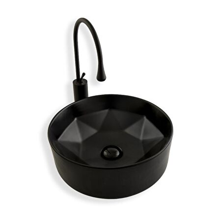 Lena Tezgah Üstü Lavabo Sıyah E-2112S