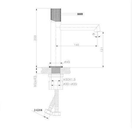 FONTANA LAVABO BATARYASI FM-2118 MAT SİYAH-KIRMIZI