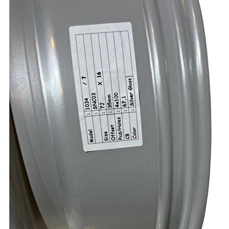 SONİC 1034 7*16 4*100 ET35 67.1 SILVER JANT 4 lü Takım
