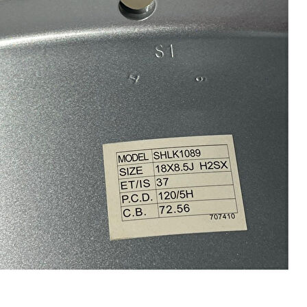 SLK-1089 8,5*18 5*120 ET37 72,56 SILVER JANT 2 li Takım