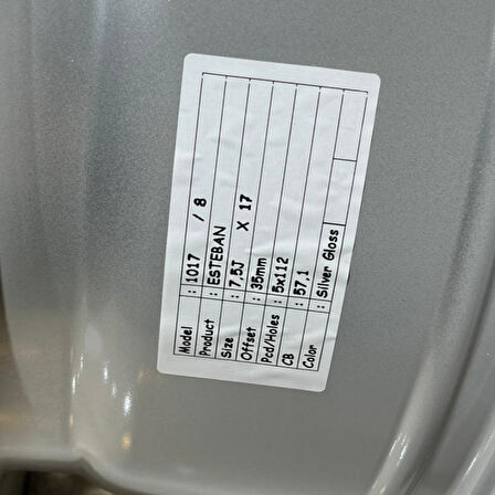 SONİC 1017 7.5*17 4*100 ET35 67.1 SILVER JANT 4 lü Takım