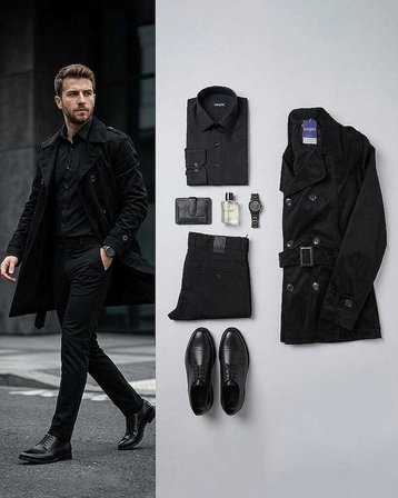 Beystil Erkek Siyah Slim Fit Keten Pantolon