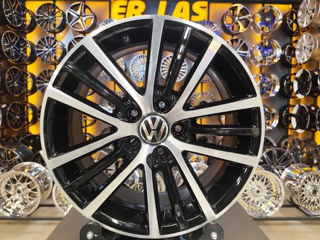 4 Adet VOLKSWAGEN ORIJINAL 7*17 5*112 ET54 57.1 BLACK MACK JANT REVİZE EDİLMİŞ (Takım)