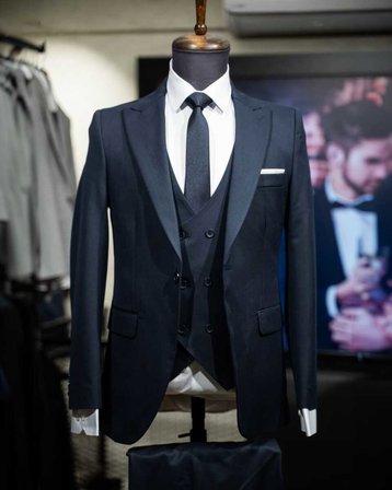 BYS Beystil Sivri Yaka Lacivert Takım Elbise Nikol04 - Slim Fit