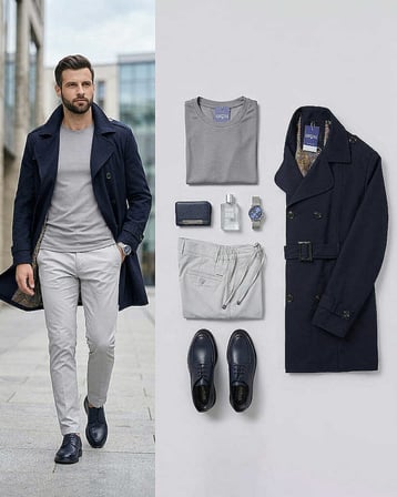 Beystil Erkek Gri Slim Fit Casual Jogger Pantolon