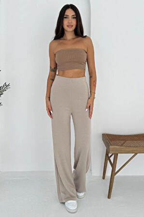 Viva Yüksek Bel Scuba Kumaş Düz Paça Taş Pantolon – Günlük Konfor ve Şıklık