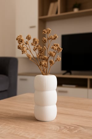 monica vazo 3d baskı el yapımı dekoratif vazo modern ve minimal tasarım beyaz