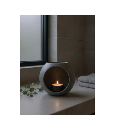 Modern Top Mumluk 3d Baskı El Yapımı Dekoratif Mumluk Minimal Masa Üstü Aksesuar Siyah