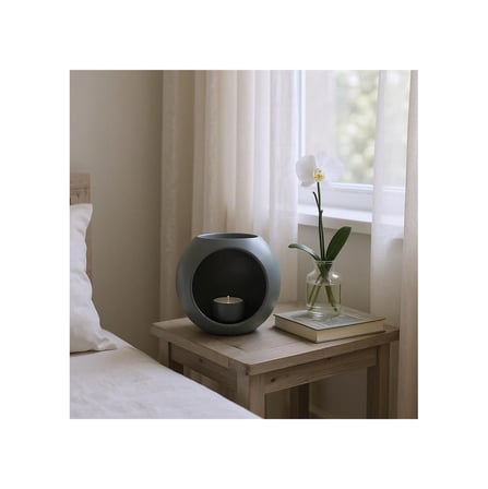 Modern Top Mumluk 3d Baskı El Yapımı Dekoratif Mumluk Minimal Masa Üstü Aksesuar Siyah