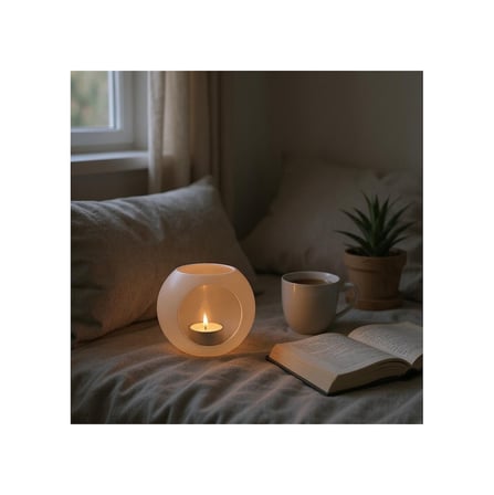 Modern Top Mumluk 3d Baskı El Yapımı Dekoratif Mumluk Minimal Masa Üstü Aksesuar Beyaz