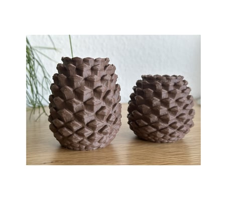 Kozalak Mumluk 3d Baskı El Yapımı Dekoratif Mumluk Doğal Ve Rustik Ev Dekoru Bej