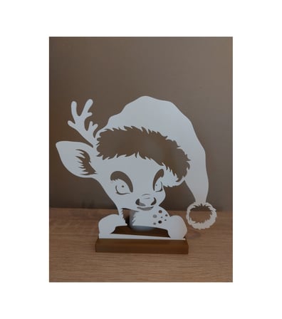 Tatlı Noel Ren Geyiği Mumluk 3d Baskı El Yapımı Yılbaşı Dekoru Sevimli Ve Dekoratif Mumluk Beyaz