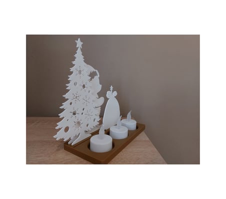Noel Ayıcık Mumluk 3d Baskı El Yapımı Yılbaşı Dekoru Sevimli Ve Dekoratif Mumluk Beyaz