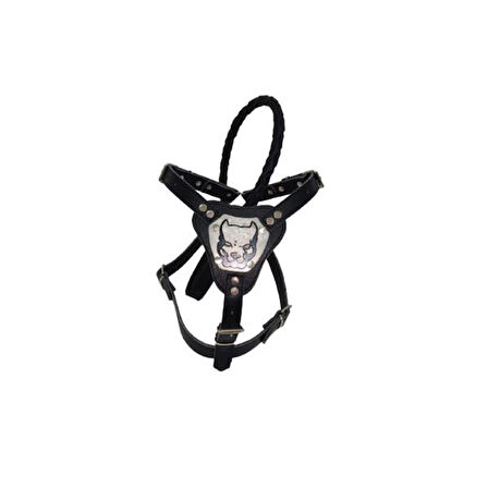 Deri Gladyatör Örgü Uzatmalı Takım Tasma Siyah