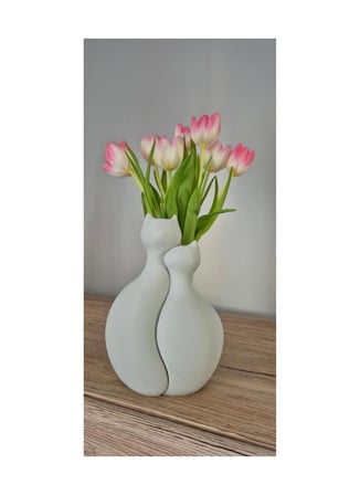 Kedili Dekoratif 3d Vazo Sevimli Kedi Figürlü Modern Tasarım Beyaz