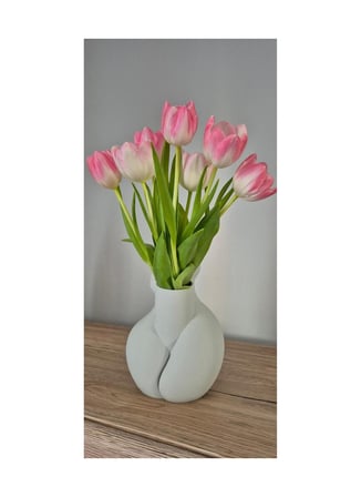 Kedili Dekoratif 3d Vazo Sevimli Kedi Figürlü Modern Tasarım Beyaz