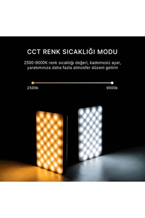 HyMark RGB-CL120 LED Video Fotoğraf Dolgu Işığı 9000K LCD Ekran 20 Efekt DSLR Vlog Canlı Yayın Işığı