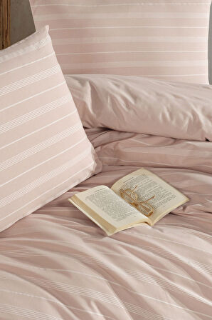 Varol Stripe Saten (KİNG SİZE) Nevresim Takım - KREM