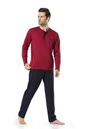 Erkek Bordo Damat Çeyizlik Pijama Çorap Atlet Boxer Takımı 5'li Set