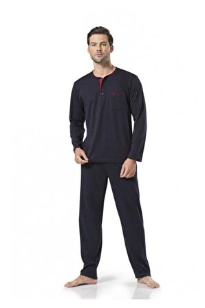 Erkek Lacivert Damat Çeyizlik Pijama Çorap Atlet Boxer Takımı 5'li Set