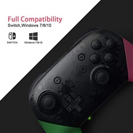 Cosmostech Switch Ve Pc Uyumlu Pro Controller Kablosuz Oyun Kolu Yeşil-Pembe