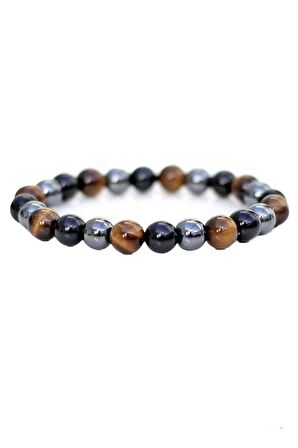 Ferrucci Gümüş Renk 1. Sınıf Çelik Erkek Kol Saat Doğal Taş Bileklik Hediyeli