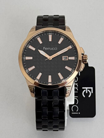 FERRUCCİ ERKEK KOL SAATİ TAKVİMLİ ÇELİK KASA 30 METRE SUYA DAYANIKLI