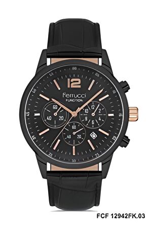 FRC.FT.1.265 Ferrucci Deri Kordon Iç Göstergeleri Aktif Fonksiyonlu Yeni Sezon Erkek Kol Saati
