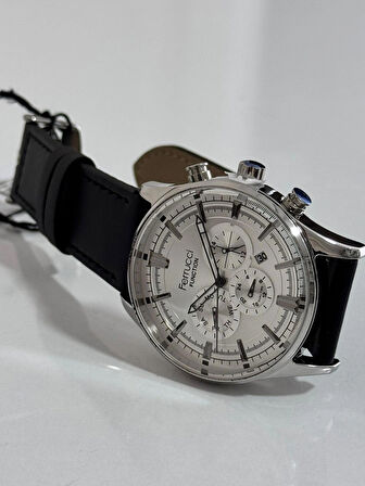 FERRUCCİ ERKEK KOL SAATİ ÇELİK KASA DAYANIKLI DERİ KORDON 30 METRE SUYA DAYANIKLI