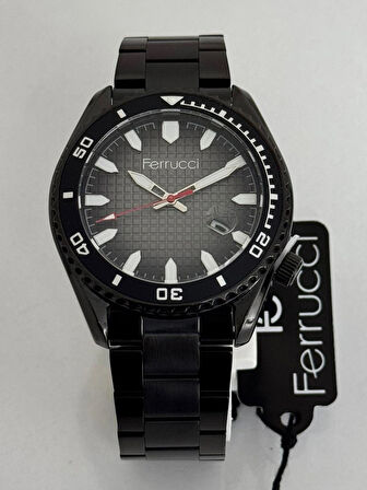 FERRUCCİ ERKEK KOL SAATİ SİYAH 30 METRE SUYA DAYANIKLI ÇELİK KASA