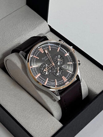 FERRUCCİ ERKEK KOL SAATİ ÇELİK KASA DAYANIKLI DERİ KORDON 30 METRE SUYA DAYANIKLI