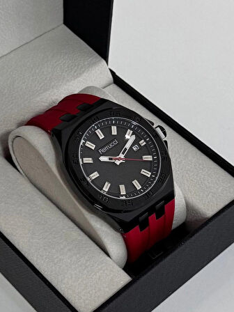 FERRUCCİ ERKEK KOL SAATİ ÇELİK KASA DAYANIKLI SİLİKON KORDON 30 METRE SUYA DAYANIKLI