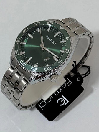 FERRUCCİ ERKEK KOL SAATİ ÇELİK KASA İÇİ YEŞİL 30 METRE SUYA DAYANIKLI