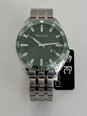 FERRUCCİ ERKEK KOL SAATİ ÇELİK KASA İÇİ YEŞİL 30 METRE SUYA DAYANIKLI