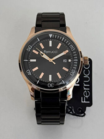 FERRUCCİ ERKEK KOL SAATİ ÇELİK KASA BOMBELİ CAM 30 METRE SUYA DAYANIKLI
