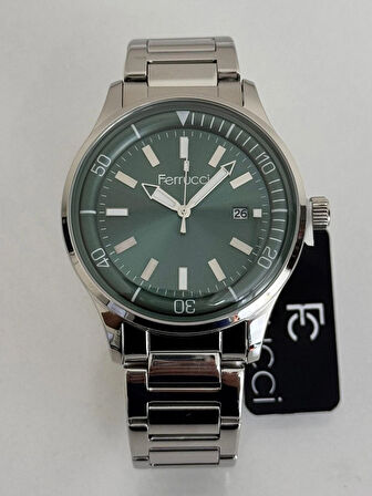 FERRUCCİ ERKEK KOL SAATİ ÇELİK KASA BOMBELİ CAM 30 METRE SUYA DAYANIKLI