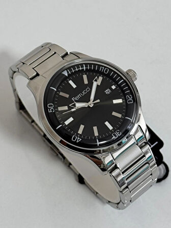 FERRUCCİ ERKEK KOL SAATİ ÇELİK KASA BOMBELİ CAM 30 METRE SUYA DAYANIKLI