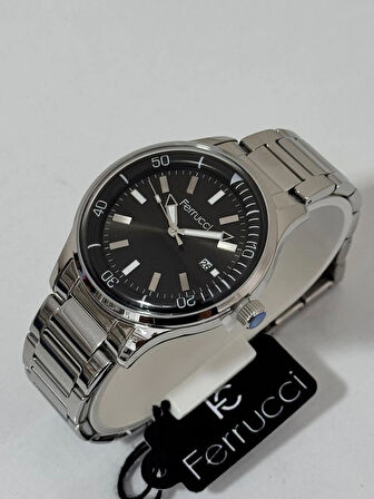 FERRUCCİ ERKEK KOL SAATİ ÇELİK KASA BOMBELİ CAM 30 METRE SUYA DAYANIKLI